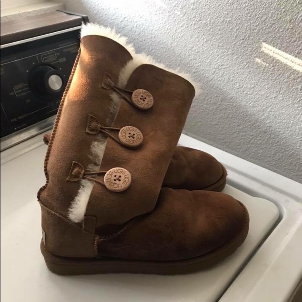 Tan button up UGG boots